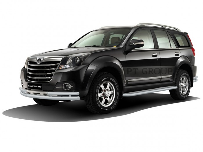Защита порогов с алюминиевой площадкой Ø51мм (ППК) Great Wall HOVER H3 2014-2016 