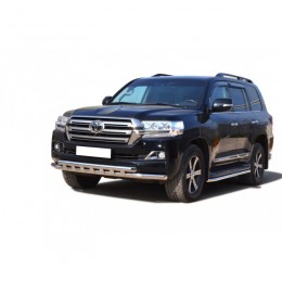 Защита ПОРОГОВ «Труба» (d.40) для ориг. порогов с ПОДСВЕТКОЙ Toyota LAND CRUISER 200 (арт. 1802 К)
