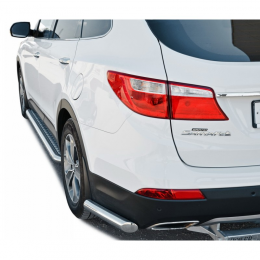 Защита ЗАДНЕГО БАМПЕРА «Уголки» нерж. (d.63) Hyundai GRAND SANTA-FE (арт. 1855 H)
