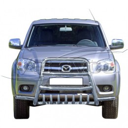 Защита ПЕРЕДА «Высокая» с доп. защитой двигателя «с усами» Mazda BT-50 picup НЕРЖ арт 1747 Н
