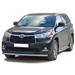 Защита ПОРОГОВ с алюм. листом, нерж. (d63,5) Toyota HIGHLANDER (арт. 1846 Н)