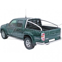 Защита ЗАДНЕГО БАМПЕРА «Цельная с уголками» нерж. (d63,5) Mazda BT-50 pickup (арт. 1754 Н)