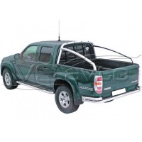 Защита ЗАДНЕГО БАМПЕРА «Цельная с уголками» нерж. (d63,5) Mazda BT-50 pickup (арт. 1754 Н)