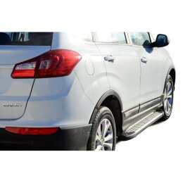 Пороги «Бумер» алюминиевые с резинкой Chery TIGGO 5 (арт. 2017)