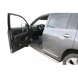 Защита ПОРОГОВ с алюм. листом (d63,5) TOYOTA Highlander (арт. 1634 К)