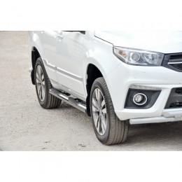 ПОРОГИ «Труба с проступью» нерж. (d.76) Chery TIGGO 3 (арт. 1998 H)