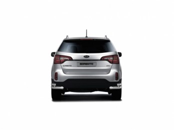 Защита заднего бампера двойная угловая Ø63/51мм (НПС) KIA Sorento 2014-2020 (06020302)