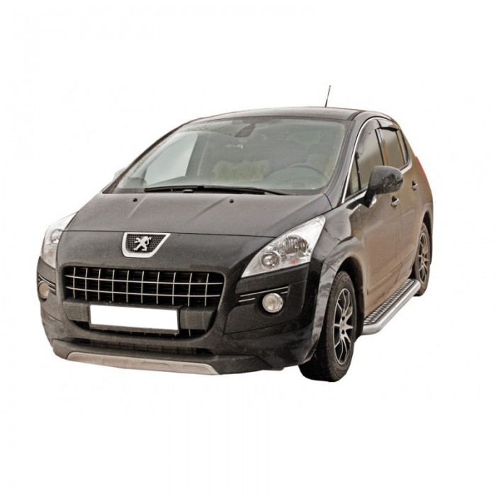 Защита ПОРОГОВ c алюм. листом d63,5 PEUGEOT 3008 НЕРЖ