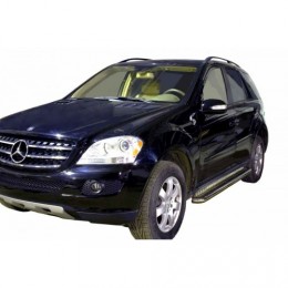 Защита ПОРОГОВ с алюм. листом, нерж. (d63,5) MERCEDES ML_320/350 (арт. 0667 Н)