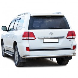 Защита ЗАДНЕГО БАМПЕРА «Труба с уголками» нерж. Toyota LAND CRUISER 200 (арт. 1882 H)
