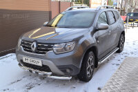Защита порогов с алюм. площадкой Ø51 мм (НПС) RENAULT Duster 2021- (RDU-21-220301.00)