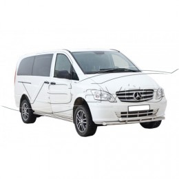 Защита ПЕРЕДА «Труба двойная» нерж. (d63,5) Mercedes-Benz Viano (& Vito) кол.база 3200 (арт. 1761 Н)