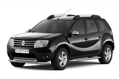 Защита порогов с алюм. площадкой Ø51мм (НПС) RENAULT Duster 2012-20/ NISSAN Terrano 2014- (RDU220303)