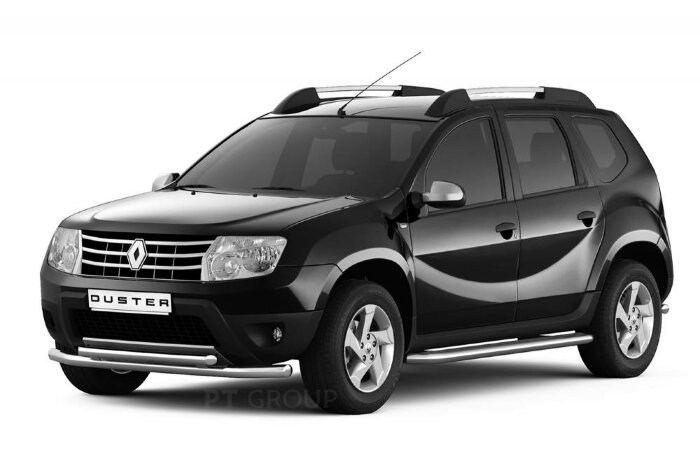 Защита порогов с алюм. площадкой Ø51мм (НПС) RENAULT Duster 2012-20/ NISSAN Terrano 2014- (RDU220303)