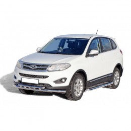 Защита ПЕРЕДА «Труба двойная» нерж. (d63,5) Chery TIGGO 5 (2014-2015 г.) (арт. 1833 H)