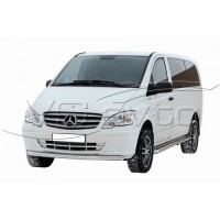 Защита ПЕРЕДА «Труба» нерж. (d63,5) Mercedes-Benz Viano (& Vito) кол.база 3200 (арт. 1762 Н)