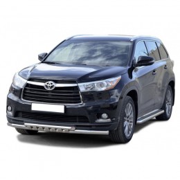 Защита ПЕРЕДА «Труба двойная» нерж. (d63,5) Toyota HIGHLANDER (арт. 1844 Н)
