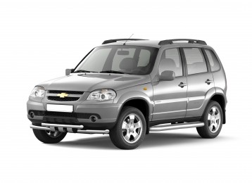 Защита порогов с алюм. фигурной площадкой Ø63мм (НПС) CHEVROLET Niva 2009-2020/ LADA Niva 2020-/ LADA Niva Travel 2021- (LNV220304)