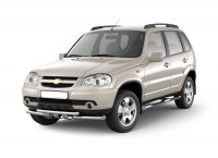 Защита порогов с накладками Ø63мм (НПС) Chevrolet NIVA 2009-2020/ LADA NIVA 2020-