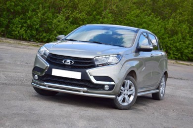 Защита переднего бампера двойная Ø51/51мм (НПС) LADA XRay 2016- (LXR220201)