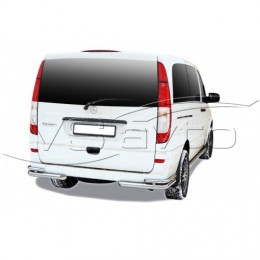 Защита ЗАДНЕГО БАМПЕРА «Уголки двойные» нерж. (d63,5) Mercedes-Benz Viano (& Vito) кол.база 3200 (арт. 1767 Н)
