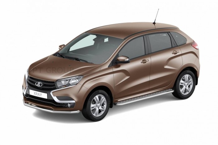 Защита порогов с алюм. площадкой Ø51мм (НПС) LADA XRay 2016- (LXR220302)