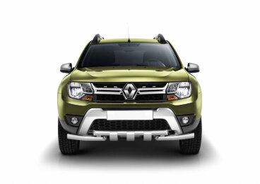 Защита переднего бампера двойная с зубьями Ø63/63мм (НПС) RENAULT Duster 2016- (RDU220203)