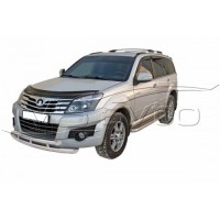 Защита ПОРОГОВ c алюм. накладками, нерж. (d.63,5) GREAT WALL Hover H3 (арт. 0670 Н)