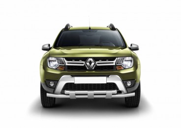 Защита переднего бампера двойная с пластинами Ø63/63мм (НПС) RENAULT Duster 2016- (RDU220204)