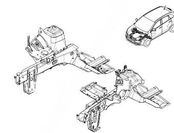 Брызговик передний левый в сборе X-Ray (641015236R)