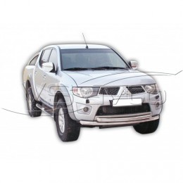 Защита ПЕРЕДА «Труба двойная» нерж. (d63,5) MITSUBISHI L200 (арт. 1645 Н)