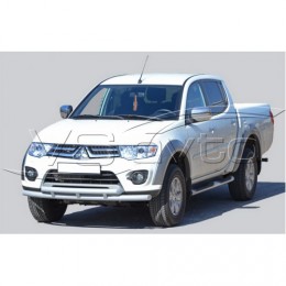 Защита ПЕРЕДА «Труба двойная» нерж. (d.63) Mitsubishi L200 (арт. 1796 Н)