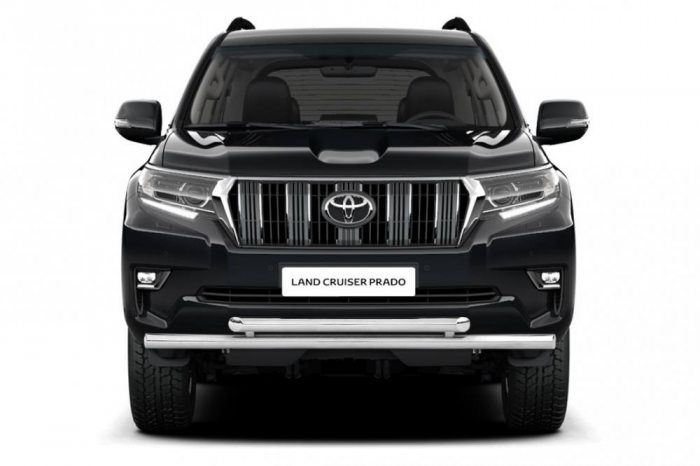 Защита переднего бампера двойная Ø63/63мм (НПС) TOYOTA LAND CRUISER PRADO 150 2017-