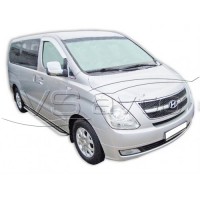 Защита ПОРОГОВ с алюм. листом (d63,5) HYUNDAI GRAND STAREX (арт. 1720 К)