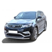 Защита ПОРОГОВ с алюм. листом, нерж. (d.51) GEELY ATLAS (арт. 2050 H)