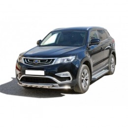 Пороги «БУМЕР» алюминиевые с резинкой GEELY ATLAS (арт. 2052)