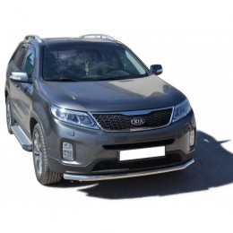 Пороги «БУМЕР» алюминиевые с резинкой Kia SORENTO (арт. 1860)
