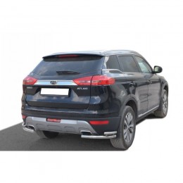 Защита заднего бампера «Уголки двойные» нерж. (d.51/40) GEELY ATLAS (арт. 2055 Н)
