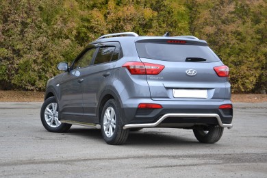 Защита заднего бампера Ø51мм "Волна" (НПС) HYUNDAI Creta 2016-2020 (HCR-16-220109.00)