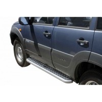 Пороги с алюминиевым листом, ВАЗ 2123 "Шеви" RS, Niva Travel (арт. 0153RS) 