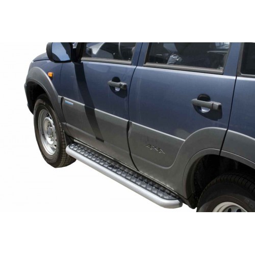 Пороги с алюминиевым листом, ВАЗ 2123 "Шеви" RS, Niva Travel (арт. 0153RS) 