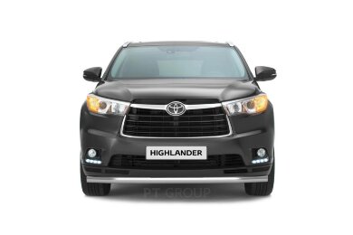 Защита переднего бампера одинарная Ø63мм (НПС) TOYOTA Highlander 2014- (THL220202)