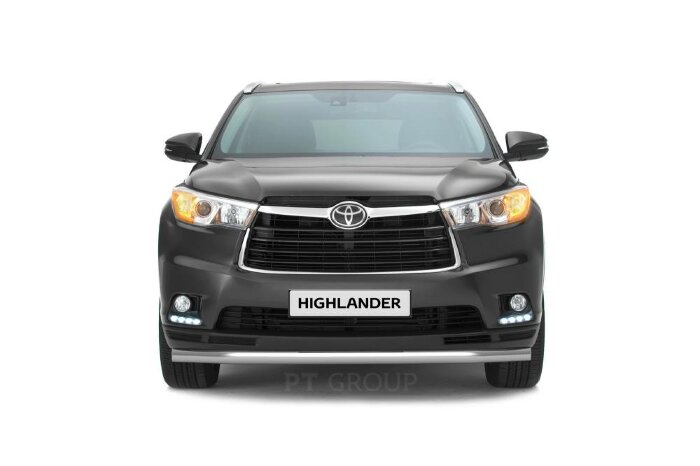 Защита переднего бампера одинарная Ø63мм (НПС) TOYOTA Highlander 2014- (THL220202)