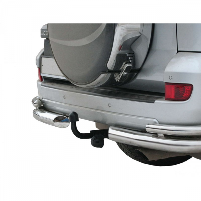 Защита ЗАДНЕГО БАМПЕРА «Уголки двойные» (d.76) TOYOTA Land Cruiser Prado 120 (арт. 0604 K)