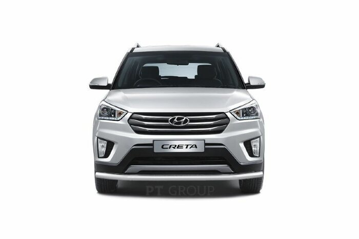 Защита переднего бампера одинарная Ø63мм (НПС) HYUNDAI Creta 2016-2020 (HCR-16-220231.00)
