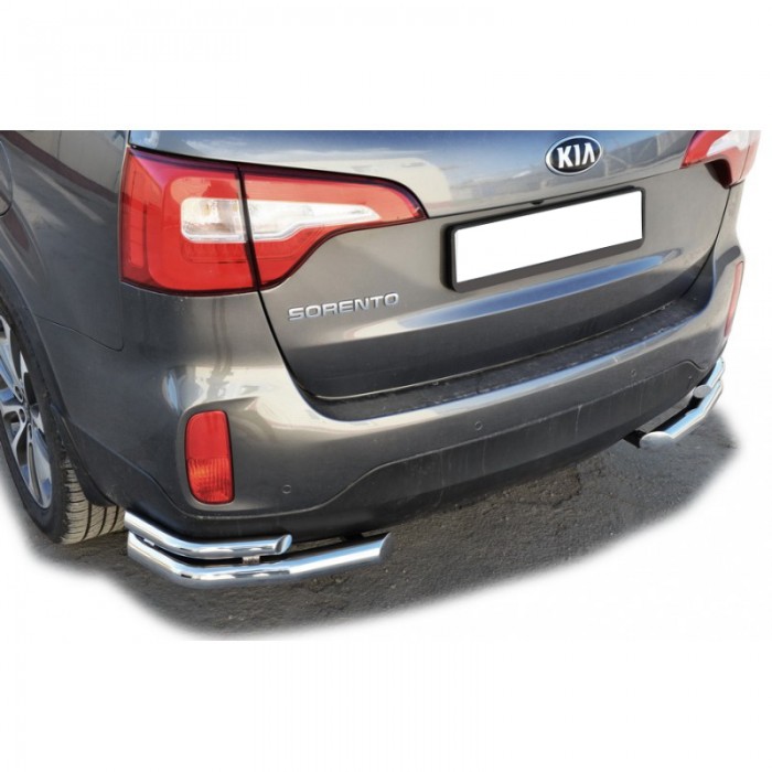 Защита ЗАДНЕГО БАМПЕРА «Уголки» нерж. (d63,5) Kia SORENTO (арт. 1861 H)