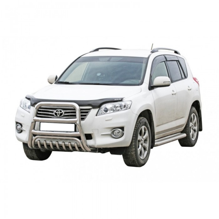 Защита ПОРОГОВ с алюм. листом, нерж. (d63,5) TOYOTA RAV IV (арт. 0620 H)
