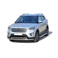 Защита ПОРОГОВ с алюм. листом, нерж. (d63,5) Hyundai CRETA (арт. 2042 Н)